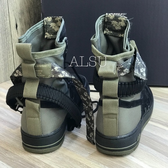 Nike SF AF 1 Suede Black Medium Olive Men’s AUTHEN - Picture 5 of 8
